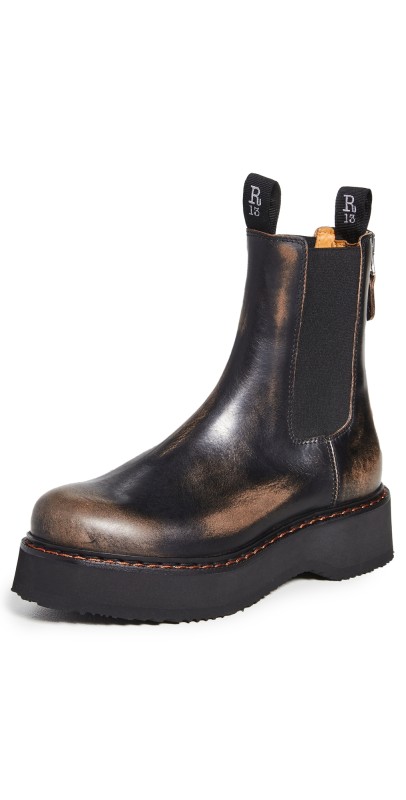 R13 Single Stack Chelsea Boots Art Remove