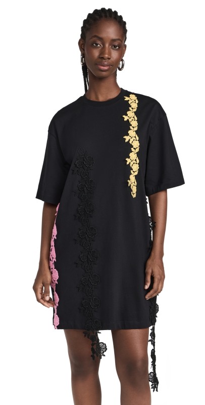 MSGM Short Sleeve Shirtdress Black