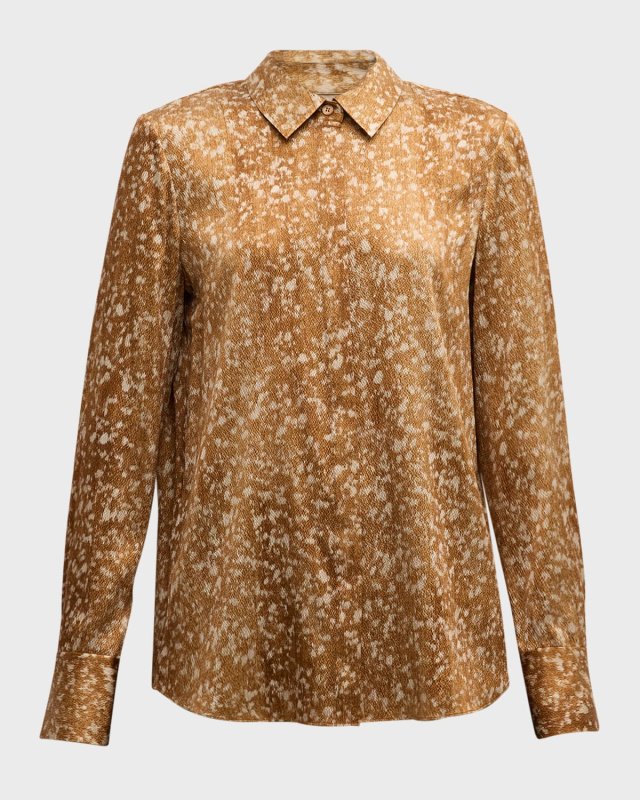 Scottie Textured Silk Twill Blouse