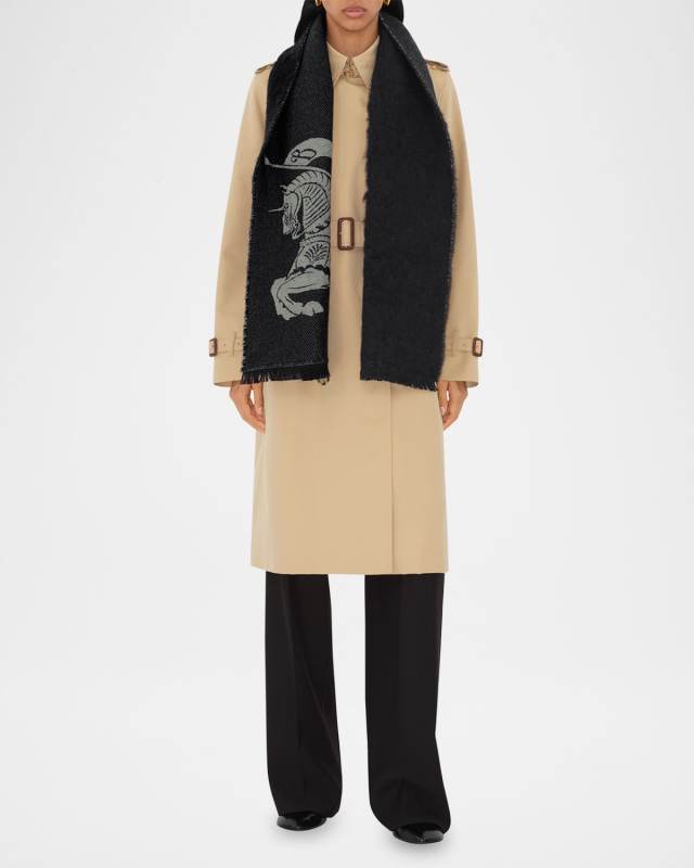 Equestrian Logo Wool Scarf