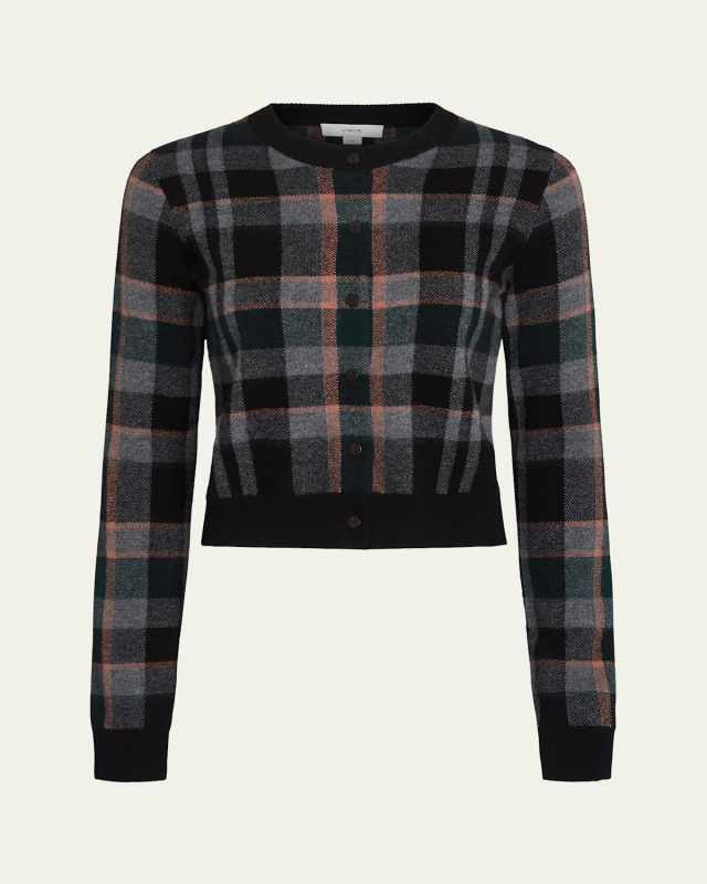 Cashmere Plaid Cardigan