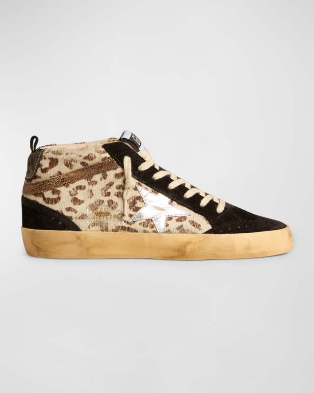 Mid Star Leopard-Print Suede Sneakers