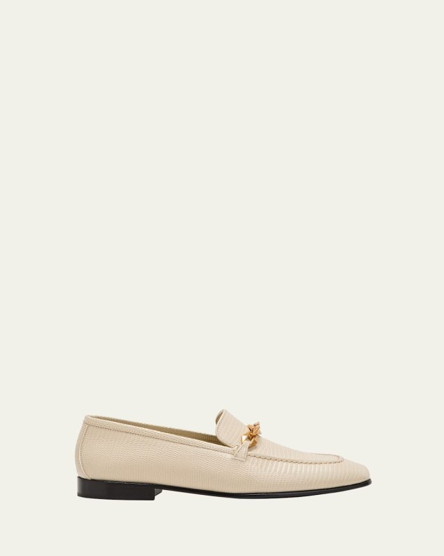 Diamond Tilda Embossed Chain Loafers