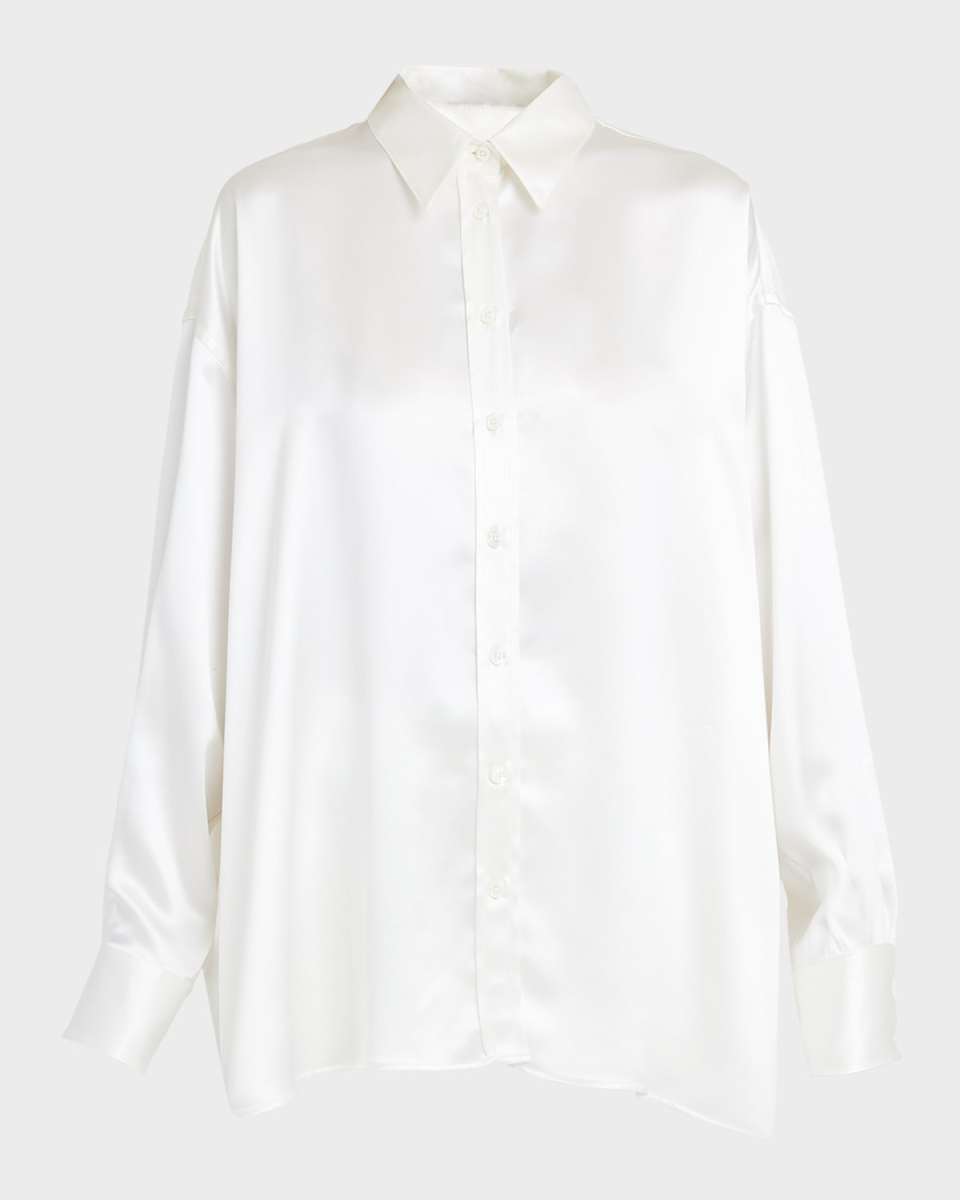 Leo Oversized Silk Collared Shirt