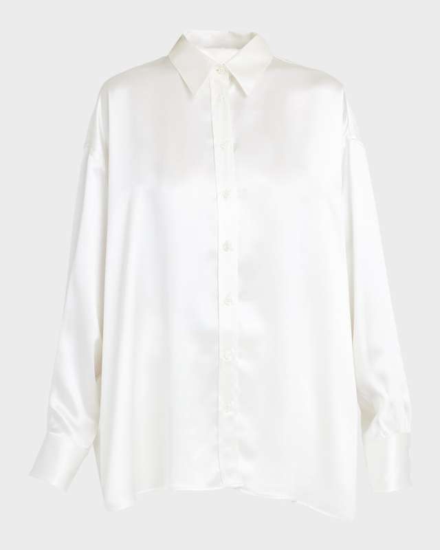 Leo Oversized Silk Collared Shirt