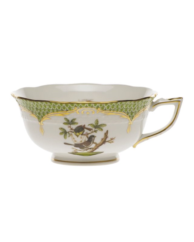 Rothschild Bird Borders Green Teacup #1