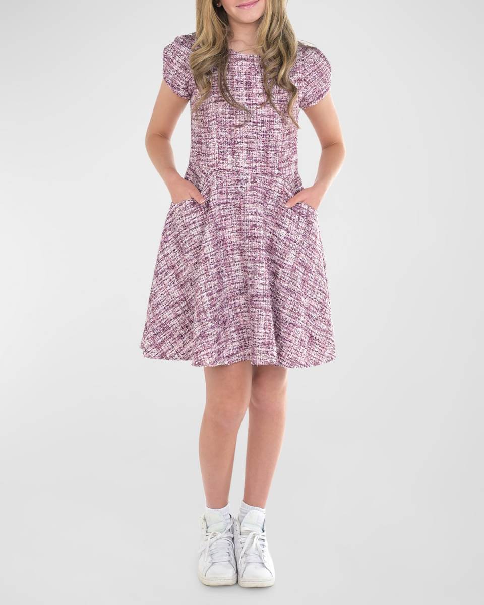 Girl's Tweed Dress W/ Pockets, Size 7-16