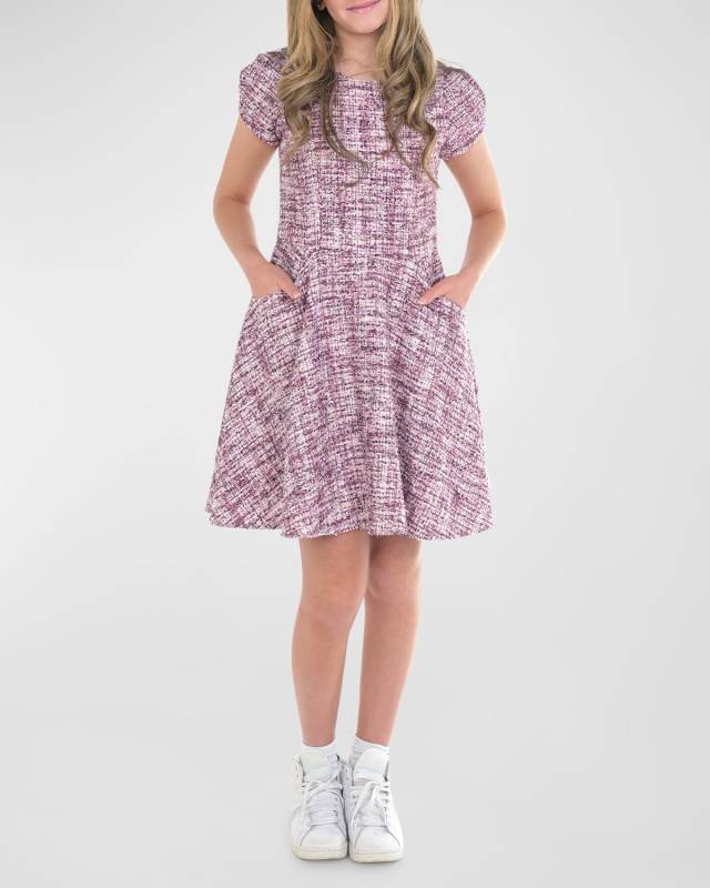 Girl's Tweed Dress W/ Pockets, Size 7-16