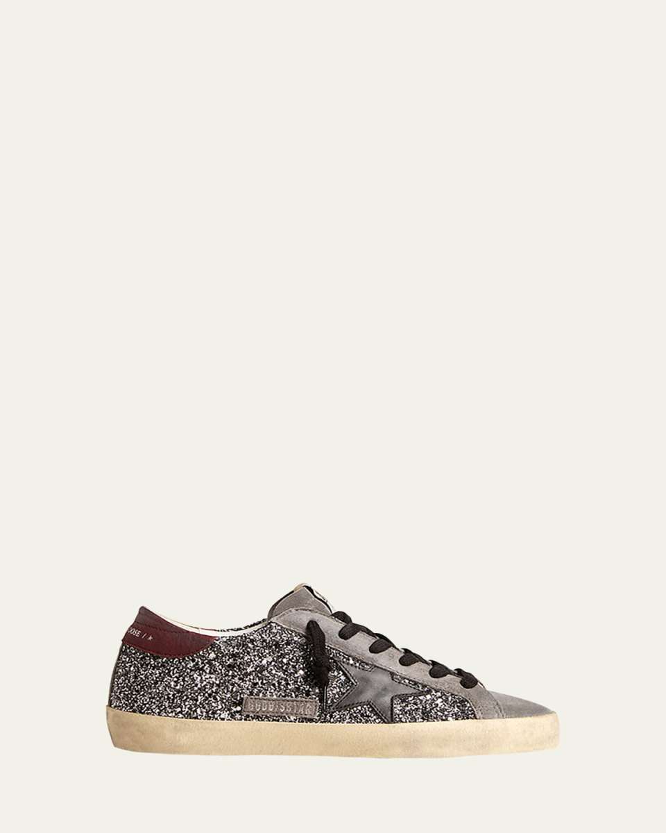 Superstar Glitter Leather Low-Top Sneakers