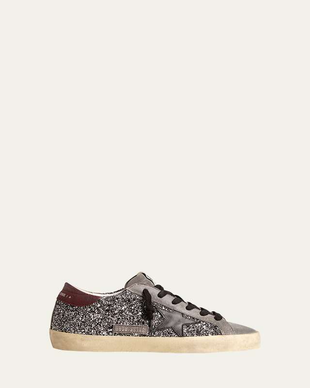 Superstar Glitter Leather Low-Top Sneakers