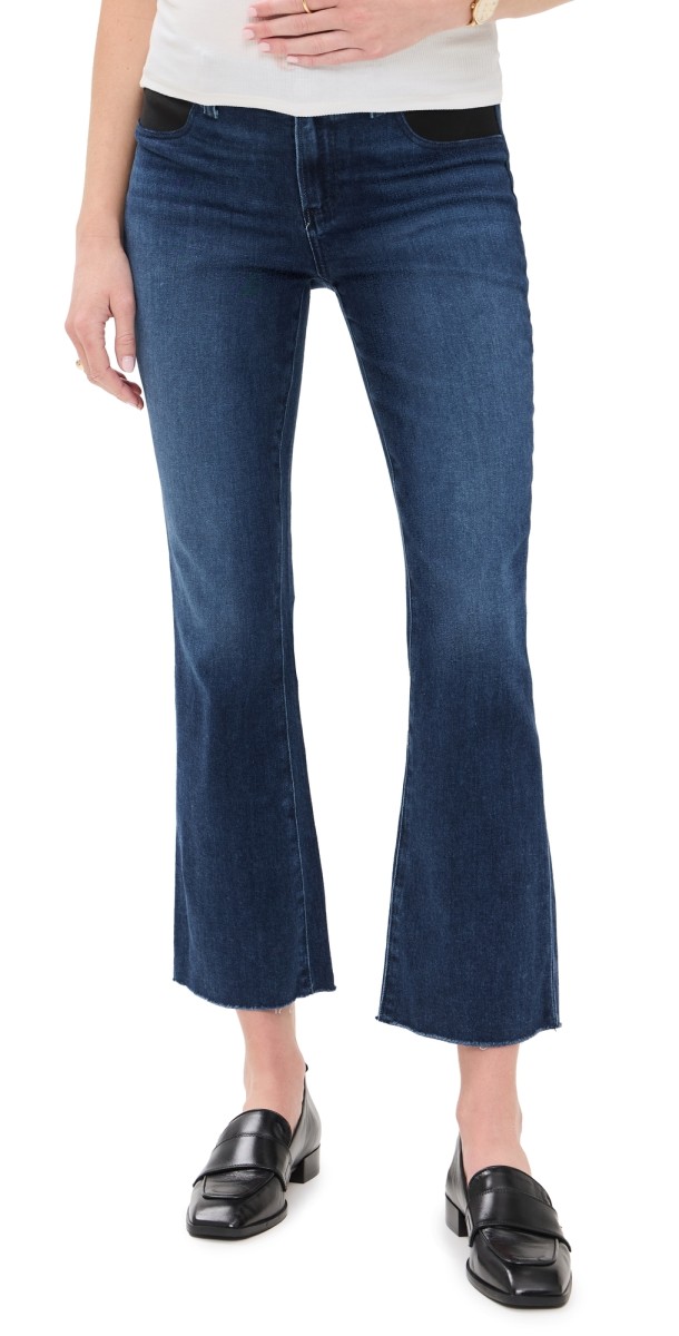 PAIGE Claudine Maternity Jeans with Raw Hem Sail Away