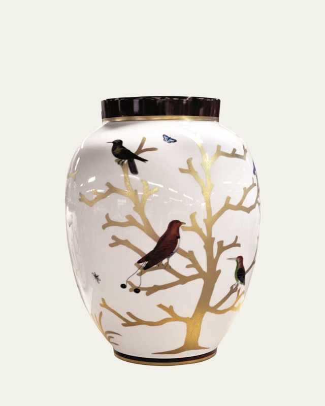 Aux Oiseaux Toscan Vase, 13.6"