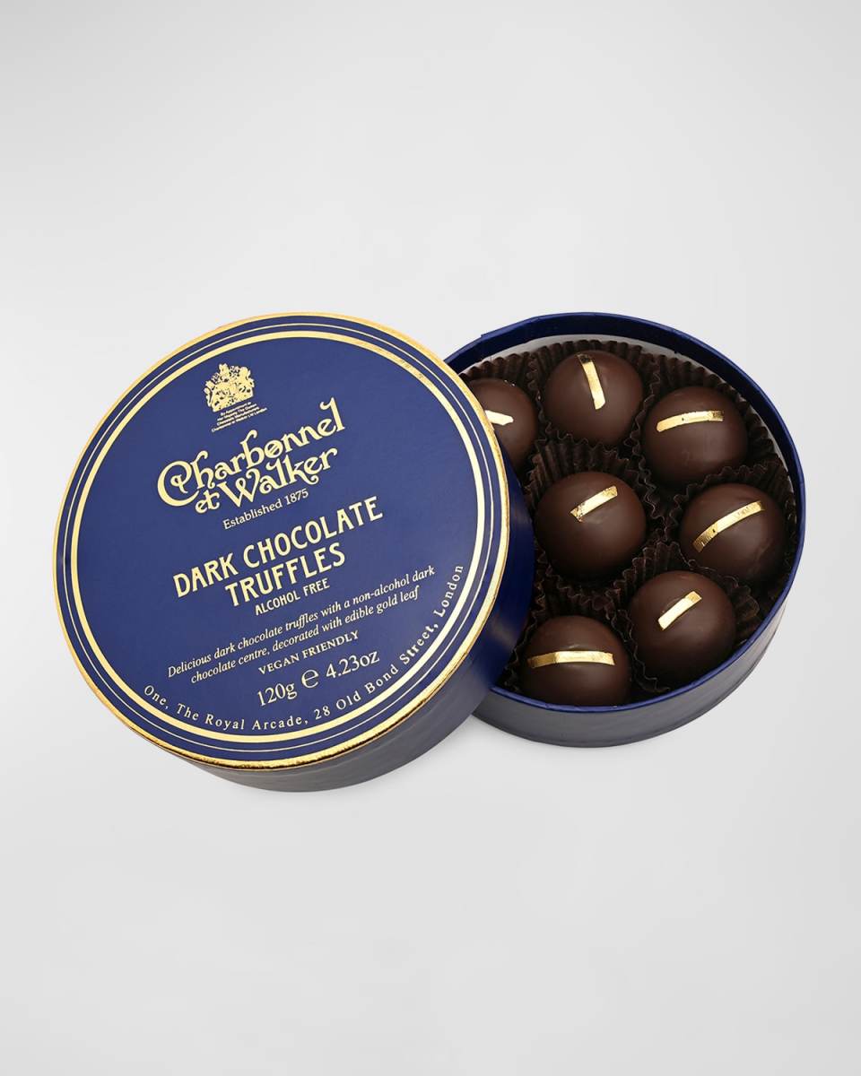 Dark Chocolate Truffles with Edible Gold Leaf