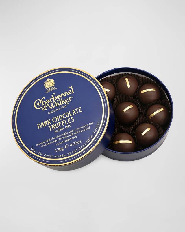 Dark Chocolate Truffles with Edible Gold Leaf