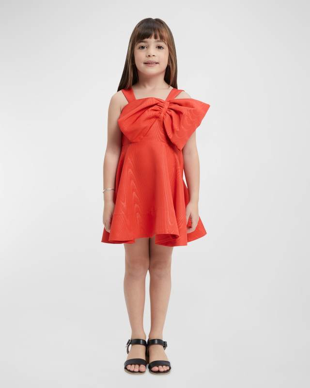 Girl's Stefania Exaggerated Bow Dress, Size 7-14