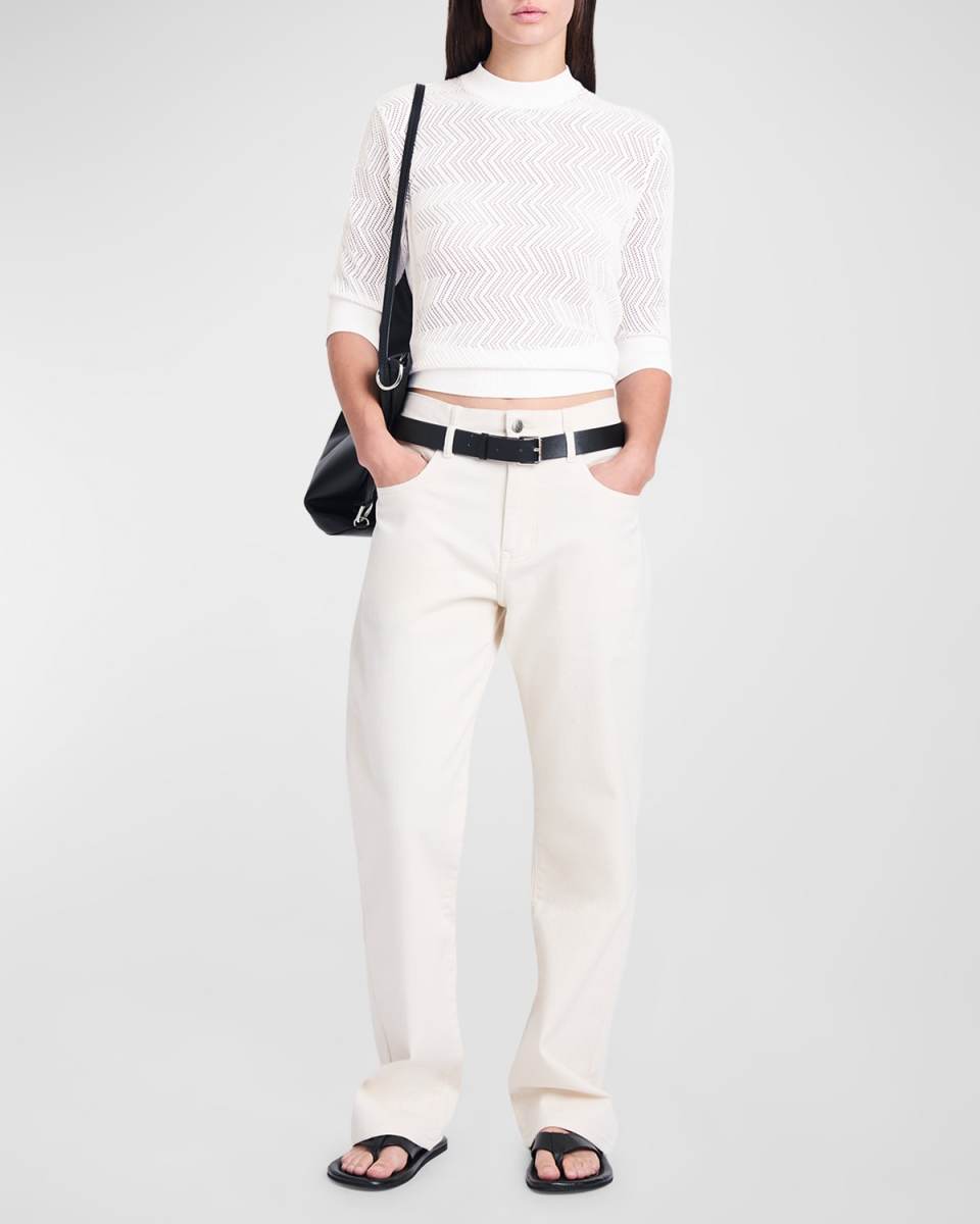 Nicola Zig-Zag Pointelle Sweater