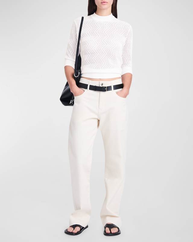Nicola Zig-Zag Pointelle Sweater