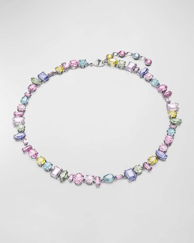 Gema Rhodium-Tone Mix-Cut Multicolor Statement Necklace