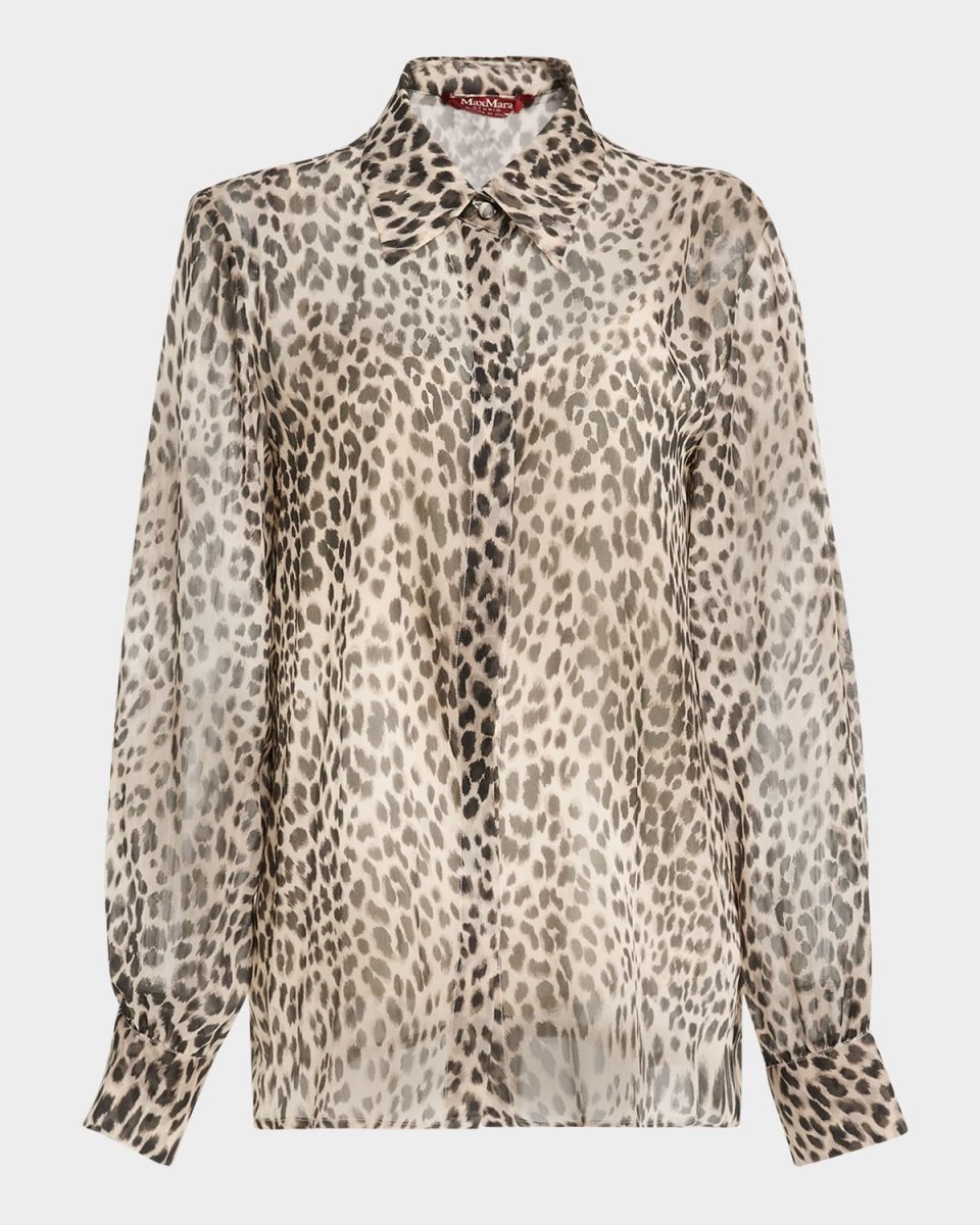 Valzer Sheer Animal-Print Shirt