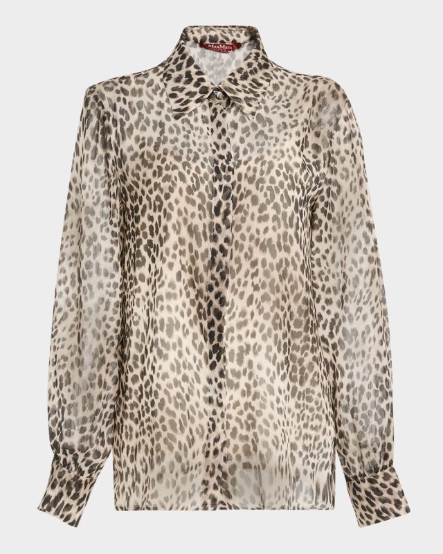Valzer Sheer Animal-Print Shirt