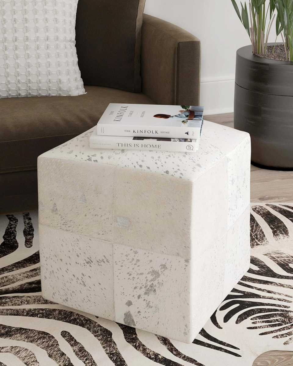 Ronnie Hair on Hide Ottoman