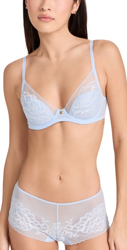 Natori Natori Flora Contour Underwire Bra Blue Mist / Ivory
