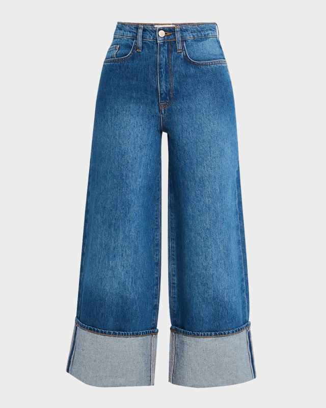 Rose High-Rise Cropped Wide-Leg Jeans