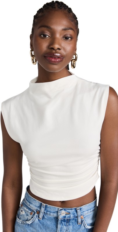 Reformation Lindy Knit Top Ivory