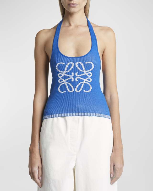 x Paula Ibiza Anagram Ribbed Halter Top