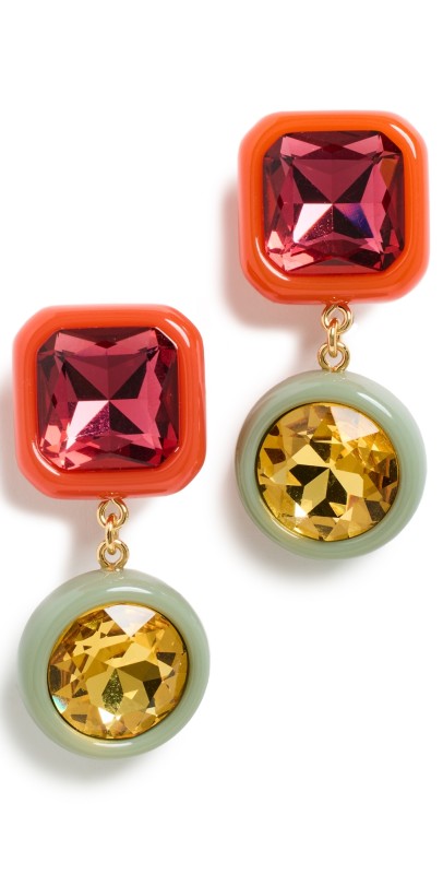 Lele Sadoughi Gem Drop Earrings SCARLET POP