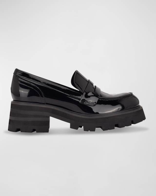 Latika Patent Leather Casual Penny Loafers