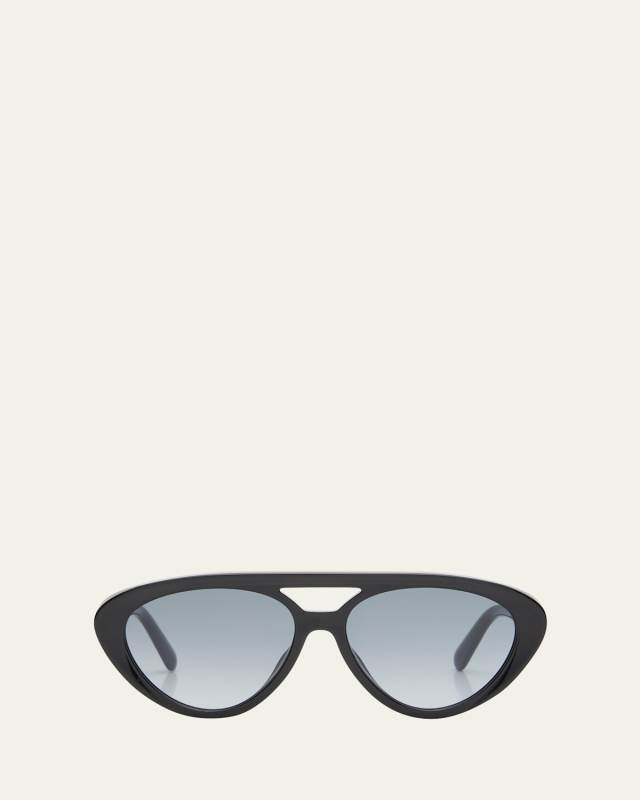 Logo Acetate Aviator Sunglasses