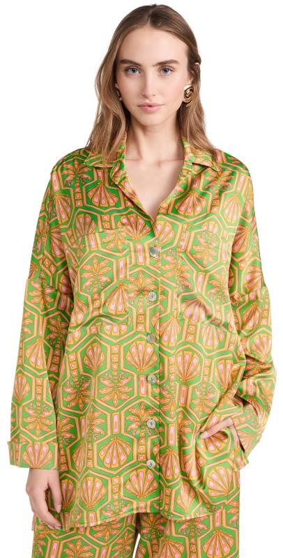 Showe Yourumu Johns Button Down Shirt Palm Deco