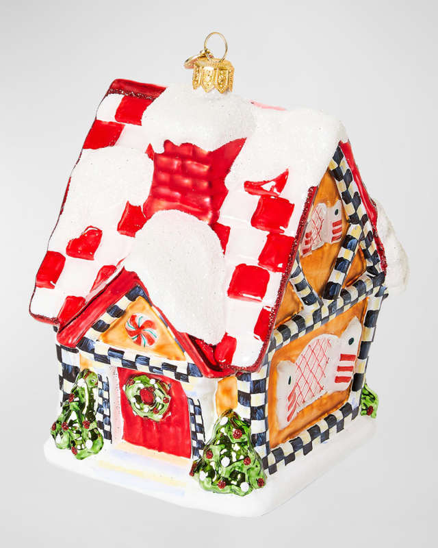Bake Shop Gingerbread Cottage Glass Ornament