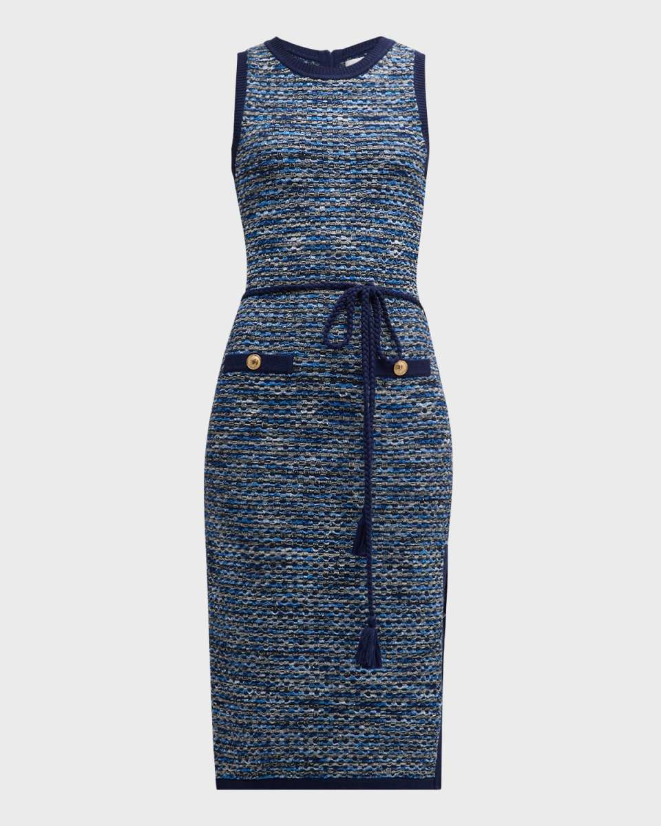 Kim Belted Knit Bodycon Midi Dress