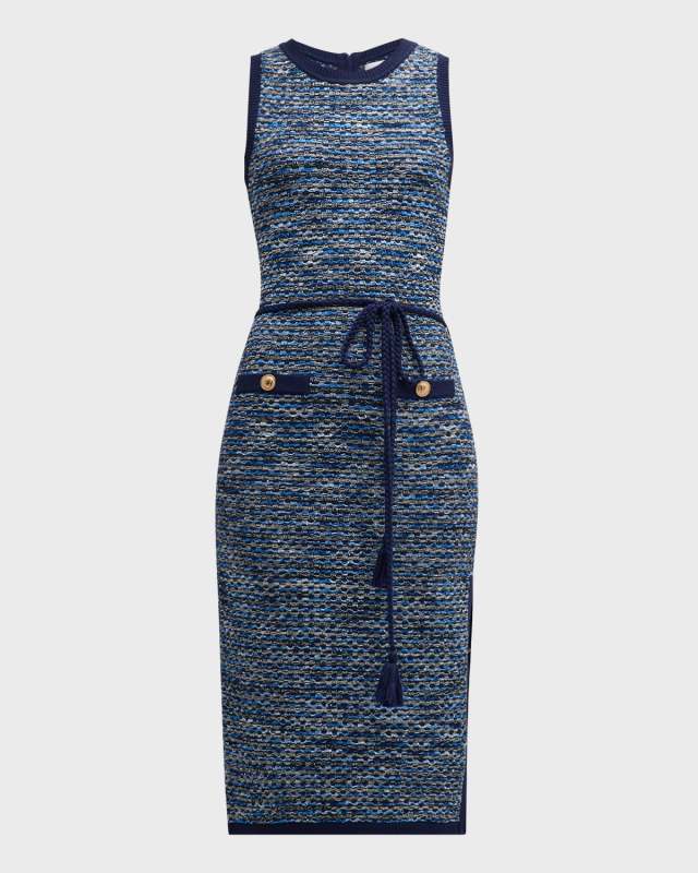 Kim Belted Knit Bodycon Midi Dress