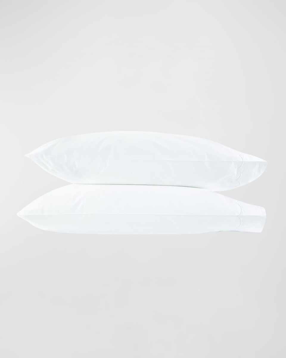 Two Scallops Embroidered 350 Thread Count Pillowcases, STANDARD CASE