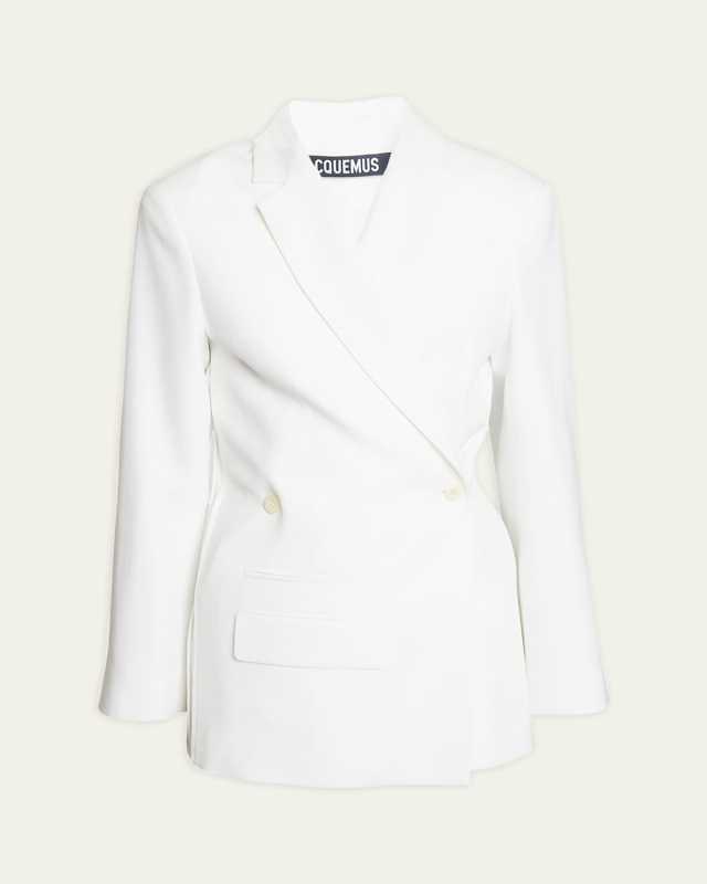 Tibau Crossover Double-Breasted Blazer