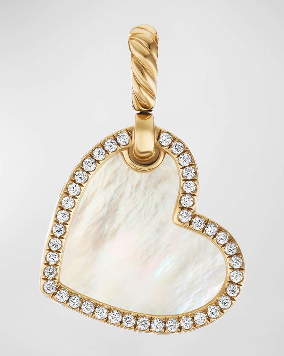 DY Elements Heart Pendant with Diamonds in 18K Gold, 20.3mm