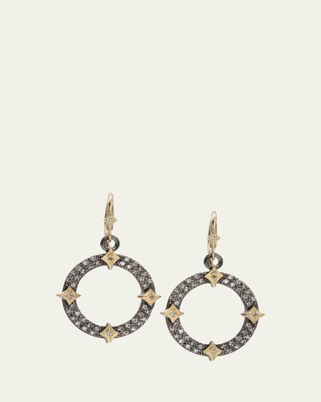 Old World Diamond Open Drop Earrings w/ Crivelli