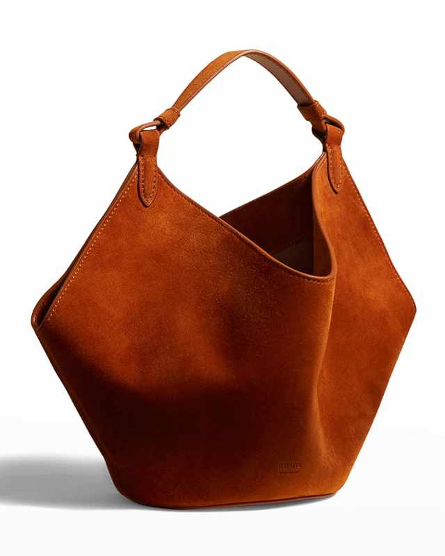 Lotus Mini Suede Shoulder Bag