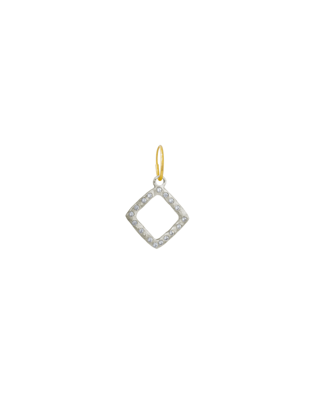 Square Single Compass Earring with Stones