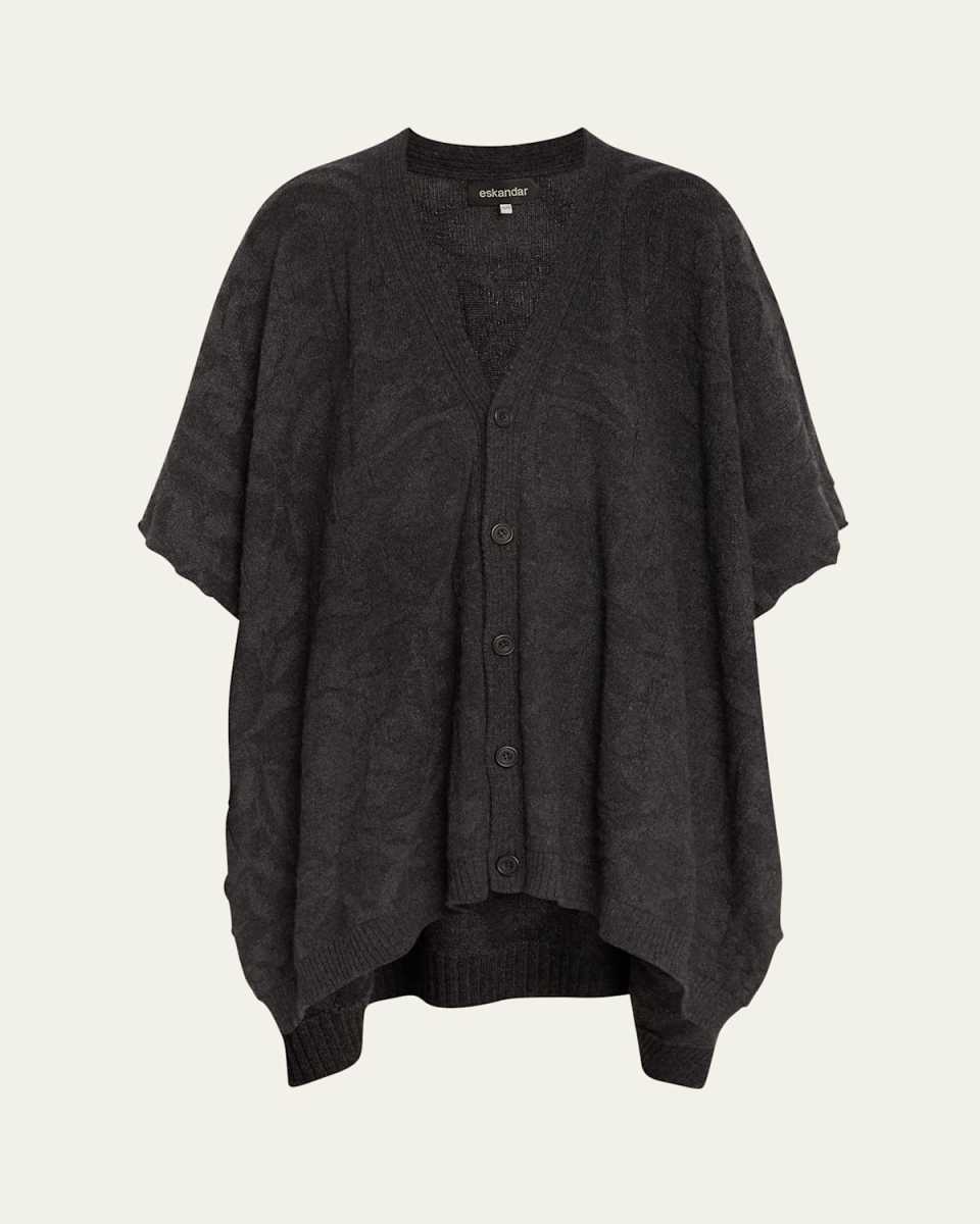 Extra Wide Sleeveless Tabard Cashmere Cardigan