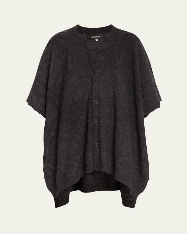 Extra Wide Sleeveless Tabard Cashmere Cardigan