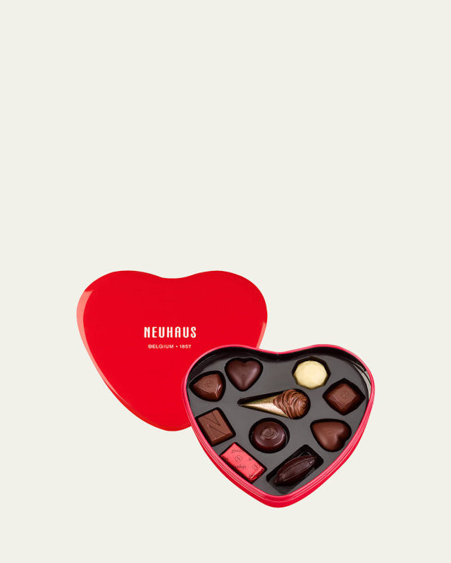 10-Piece Belgian Chocolates in Red Metal Heart