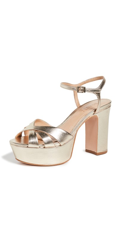 Schutz Keefa Platform Sandals Platina