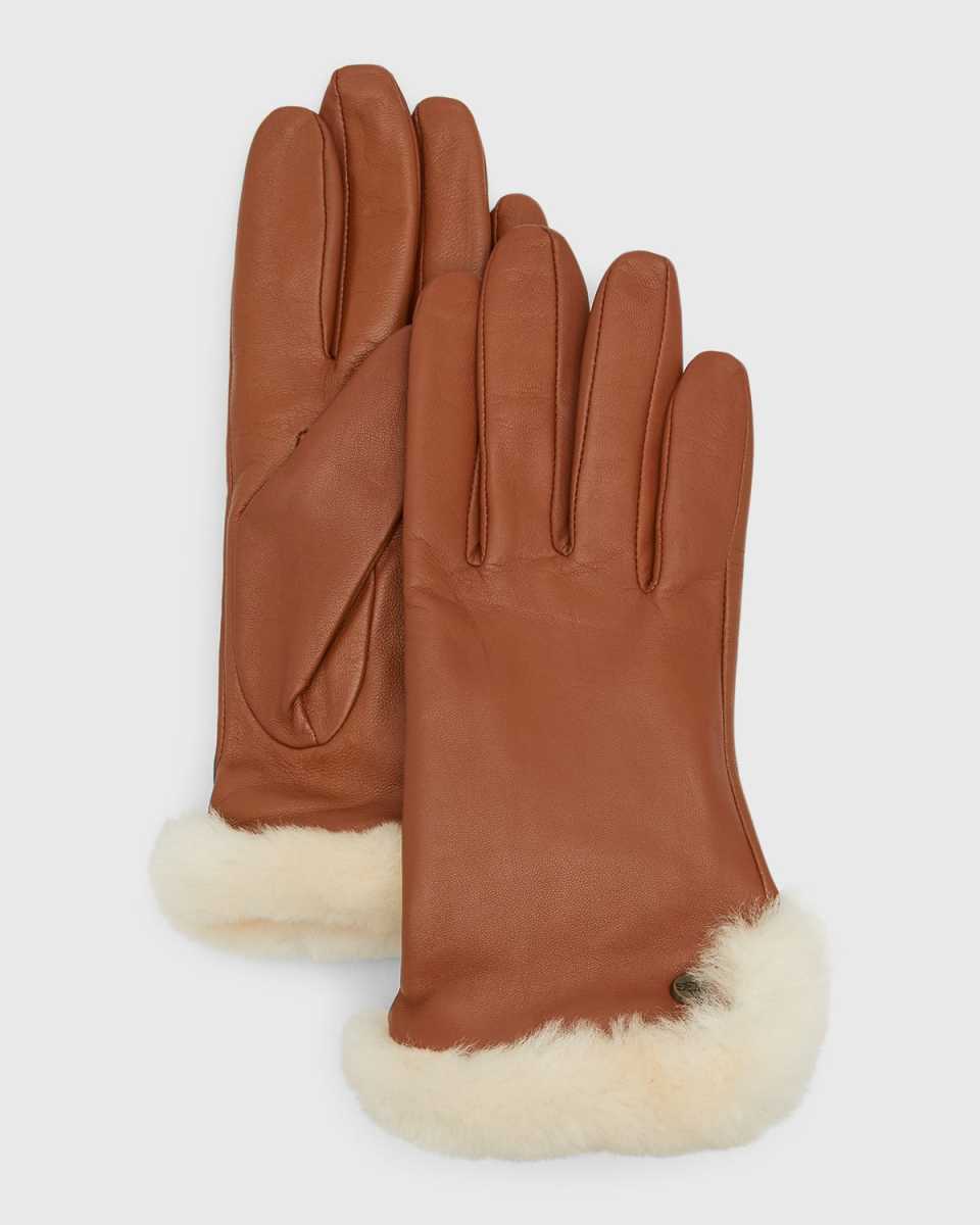 Leather & Shearling Vent Gloves