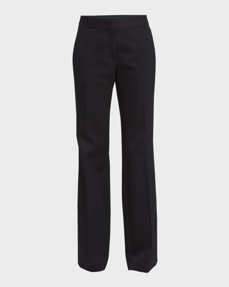 Crepe Bootcut-Leg Trousers