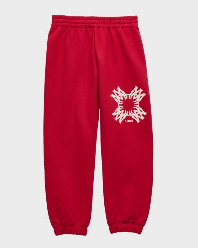 Boy's Sweatpants W/ Logo Emblem, Size 4-12
