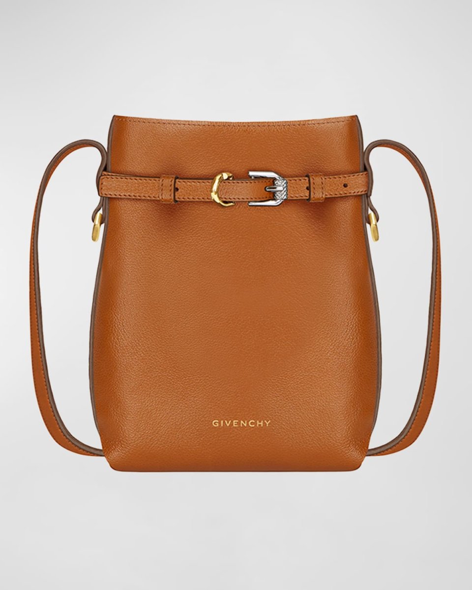 Voyou Phone Pouch Bag in Shiny Tumbled Leather